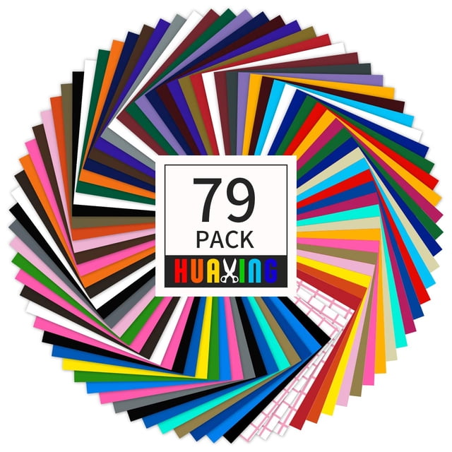 Láminas de vinilo Huaxing autoadhesivas permanentes, 38 colores, 12 x 12 pulgadas