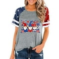 thumbnail image 3 of Jinhomg Women American Flag Shirts 4Th of July Shirts USA Flag Graphic Patriotic Tshirt Casual Raglan Crew Neck Tops Plus Size Summer Daily Wear Gray M, 3 of 5