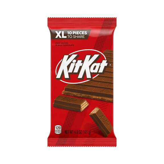Pack of 2 Kit Kat Milk Chocolate Wafer XL Candy Bar, 10 pc, 4.3 oz (Package May Vary)