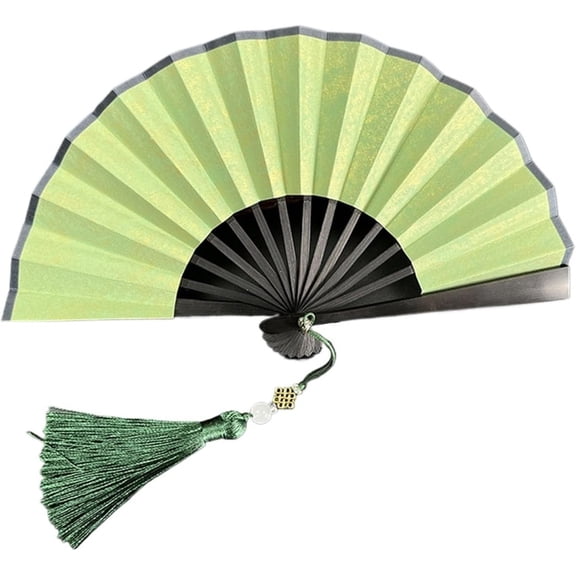 4-6inch Mini Foldable Hand Fan for Women Portable Handheld Folding Fan for Weddings Fashion Accessories and Gifts(4in,Green)