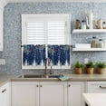 thumbnail image 6 of Christmas Kitchen Curtains and Valances Set, Tree Snowman Winter Snowflakes Navy Blue Rod Pocket Window Valance 18 Inch Window Curtain Panels for Living Room Bedroom Laundry, 27.5x36in, 3 Pieces, 6 of 7