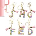thumbnail image 4 of CSChome Initial Keychain with Pink Tassels Colorful Acrylic Initial Keychain with Pink Tassels Decor Letter Cup Pendant Keyring Water Bottle Decoration Birthday Gift, 4 of 6
