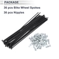 thumbnail image 4 of Unique Bargains 1 Set Universal Bicycle Spokes 13G Bike Wheel Spokes Nipple 45 Steel Black-171mm, 4 of 7