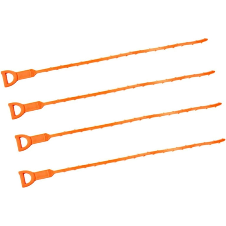 4pcs Sink Toilet Sink Sink Hair Remover Toilet Auger Hair Cleaning Tool  Snake Drain Auger Drain Pipe Tub Clearer Drain Hair Drain Clog Remover Drain  Cleaning Tool Orange 