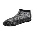 thumbnail image 1 of Comfortable Mesh Flats for Women Fishnet Sandals Low Heel Slip on Rhinestone Shoes, 1 of 9