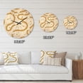 thumbnail image 4 of Designart 'Golden Chain Necklace Retro Pattern' Mid-Century Modern Wood Wall Clock, 4 of 5