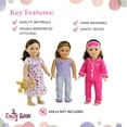 thumbnail image 5 of Emily Rose 18-Inch Doll Pajama Set, Classic & Floral, Pink/Lavender, 3-Pack, 5 of 8
