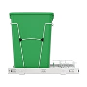 Rev-A-Shelf Single 35 Quart Sliding Pullout Waste Bin Container, Green