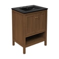 thumbnail image 3 of Château 24" Freestanding Bathroom Vanity in Brown Oak with Black 3-Hole Widespread Sink Top, 3 of 5