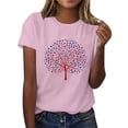 thumbnail image 5 of Sexlip Womens Swimsuit Set Dotted Tree Print Cover Up Design Crew Neck Short Sleeve Slim Silhouette Breathable Fabric for Casual Beach Days Pink XL, 5 of 6