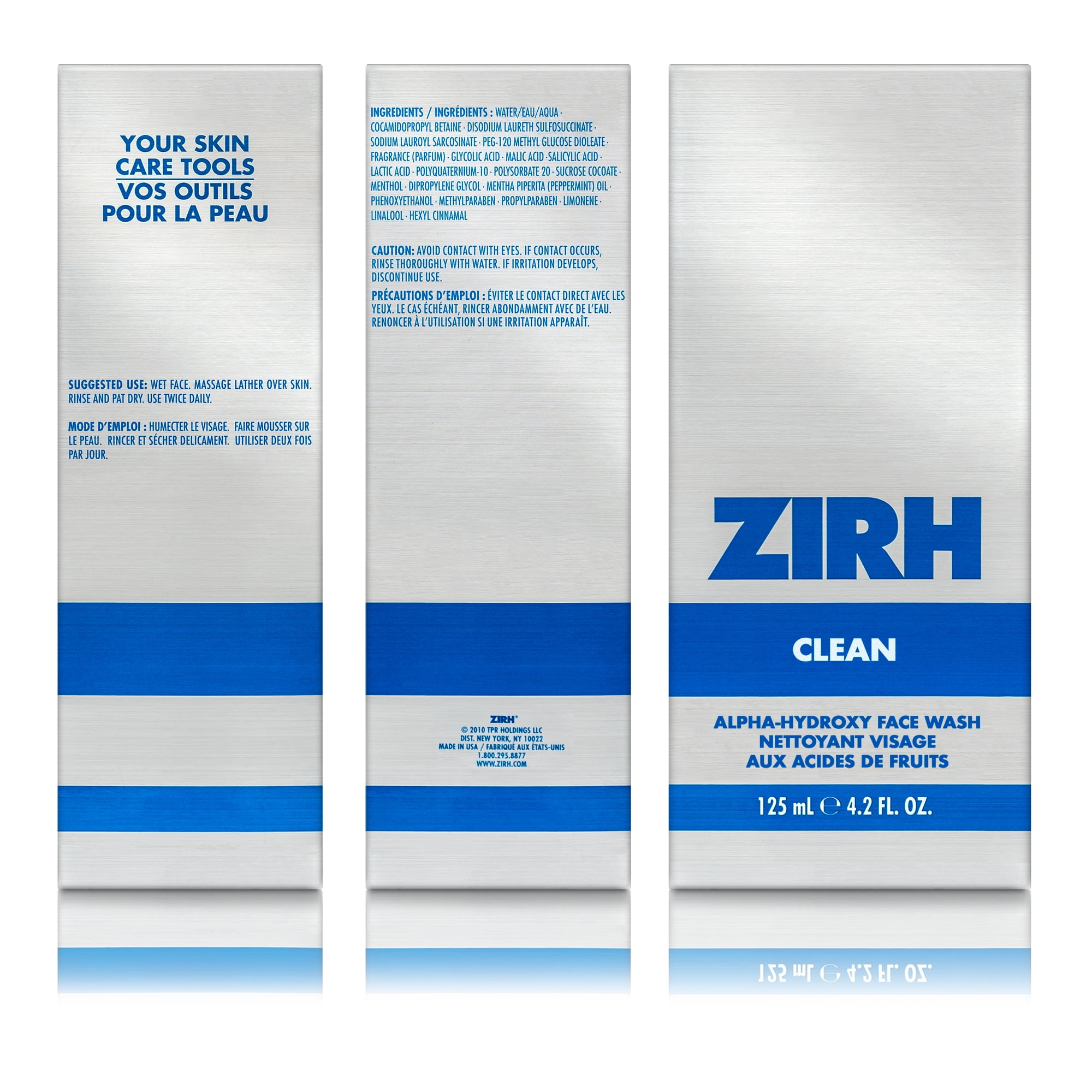ZIRH CLEAN Alpha-Hydroxy Face Wash for Men, 8.4 Oz