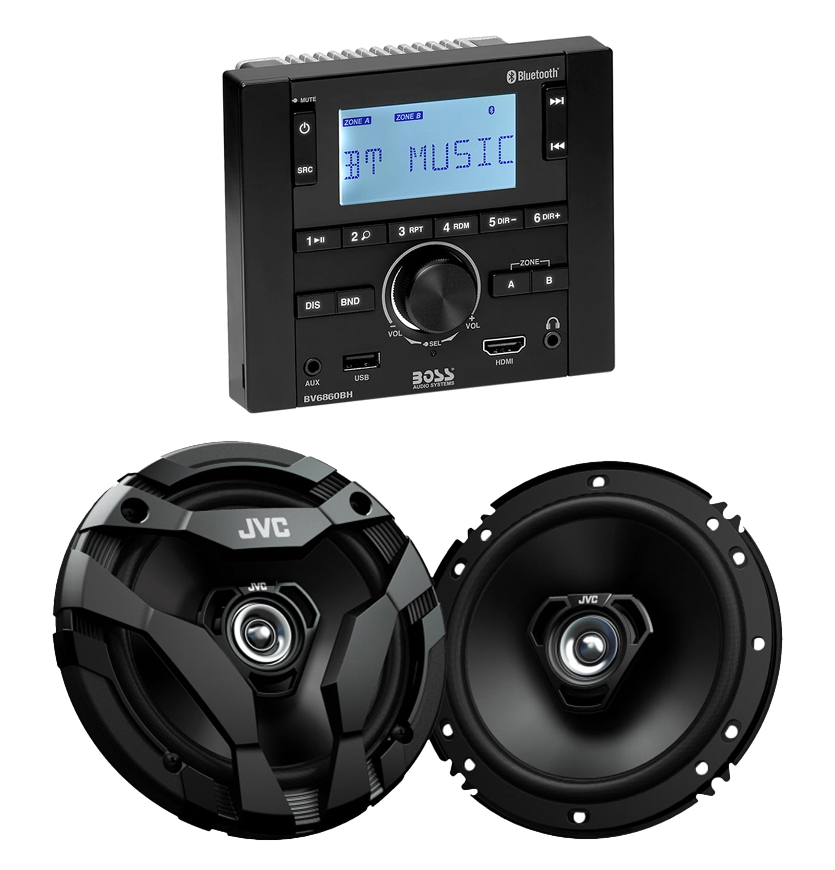 BOSS Audio Systems, Marine Bluetooth Gauge Receiver, Weatherproof