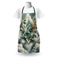 thumbnail image 2 of Eucalyptus Leaves Apron, Rhomboid Shape with Botanical Blooms Leafs on Dreamy Clouds, Unisex Kitchen Bib with Adjustable Neck for Cooking Gardening, Adult Size, Grey Teal Earth Yellow, by Ambesonne, 2 of 3