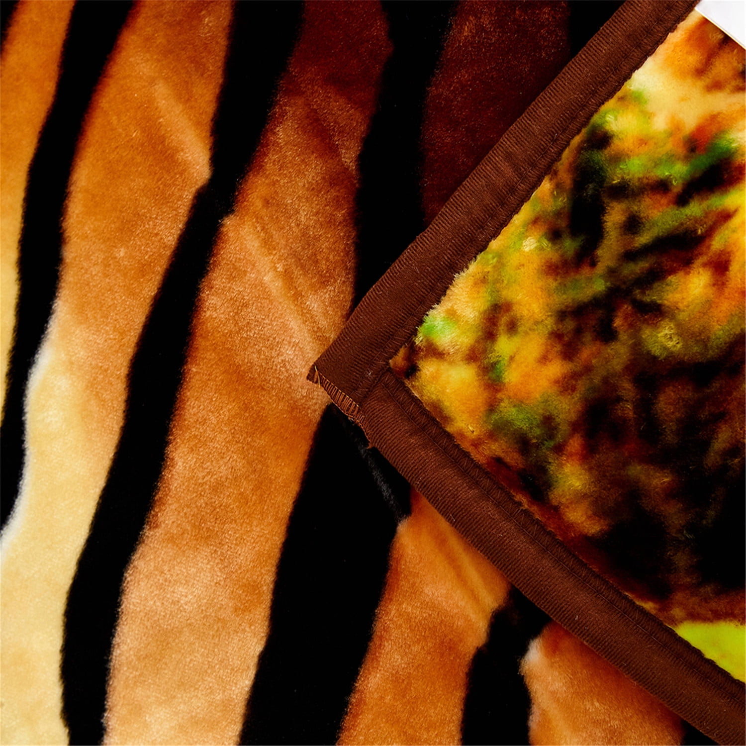 MERRY HOME King Size Fleece Blanket For Bed, A & B Patterns Soft Warm Tiger Blanket, Microfiber Plush Middle Weight Bed Blanket For All Season, Tiger/Tiger Print, 5.7LB, 83"x91"