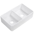thumbnail image 1 of Trieste White Ceramic 32 in. Double Bowl Farmhouse Apron Kitchen Sink, 1 of 4