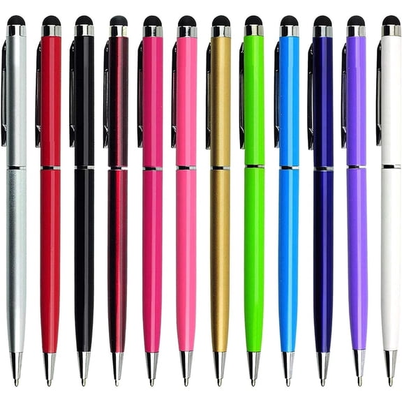 Stylus Pens for Touch Screens Pen Stylus with Black Ballpoint Pens 2-in-1, Tablet Stylus Compatible with iPad iPhone Mobile Phone Samsung Galaxy All Capacitive TouchScreens (Pack of 5, Mixed)
