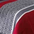 thumbnail image 2 of Benjara 8 Piece King Comforter Set with Printed Trellis Pattern- Red, 2 of 7
