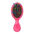 thumbnail image 1 of Peine de masaje con cojín de aire pequeño, púas onduladas coloridas, diseño ergonómico, ideal para cuidado capilar, color rosa intenso., 1 of 7