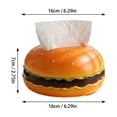 thumbnail image 3 of Hamburger Tissue Box Cover, Creative Fast Food Shaped Decorative Napkin Dispenser Holder for Desktop, Living Room and Office Home Decor, Novelty Gift Idea, Yellow, 3 of 6