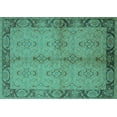 thumbnail image 1 of Ahgly Company Machine Washable Indoor Rectangle Oriental Turquoise Blue Traditional Area Rugs, 7' x 10', 1 of 4