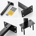 Industrial Square Tube Shelf Brackets Metal Black Heavy Duty Iron Art
