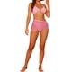 thumbnail image 2 of Bikinis de mujer con anillo, conjuntos de bikini de 3 piezas con falda de malla con cordón, talla X-Large, color rosa, 2 of 5