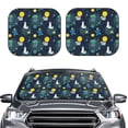 thumbnail image 2 of Naloa Space and Animals 2 Piece Foldable Car Sun Shades, Car Windshield Sunshade, Front Window Sunshade for Car, Truck, SUV - Small, 2 of 7