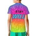 thumbnail image 2 of Ben Azelart Stay Wild Kids T-Shirt 3d Printed Graphic T-Shirts Boys And Girls Short Sleeve Shirts For Youth Kids X-Small, 2 of 7