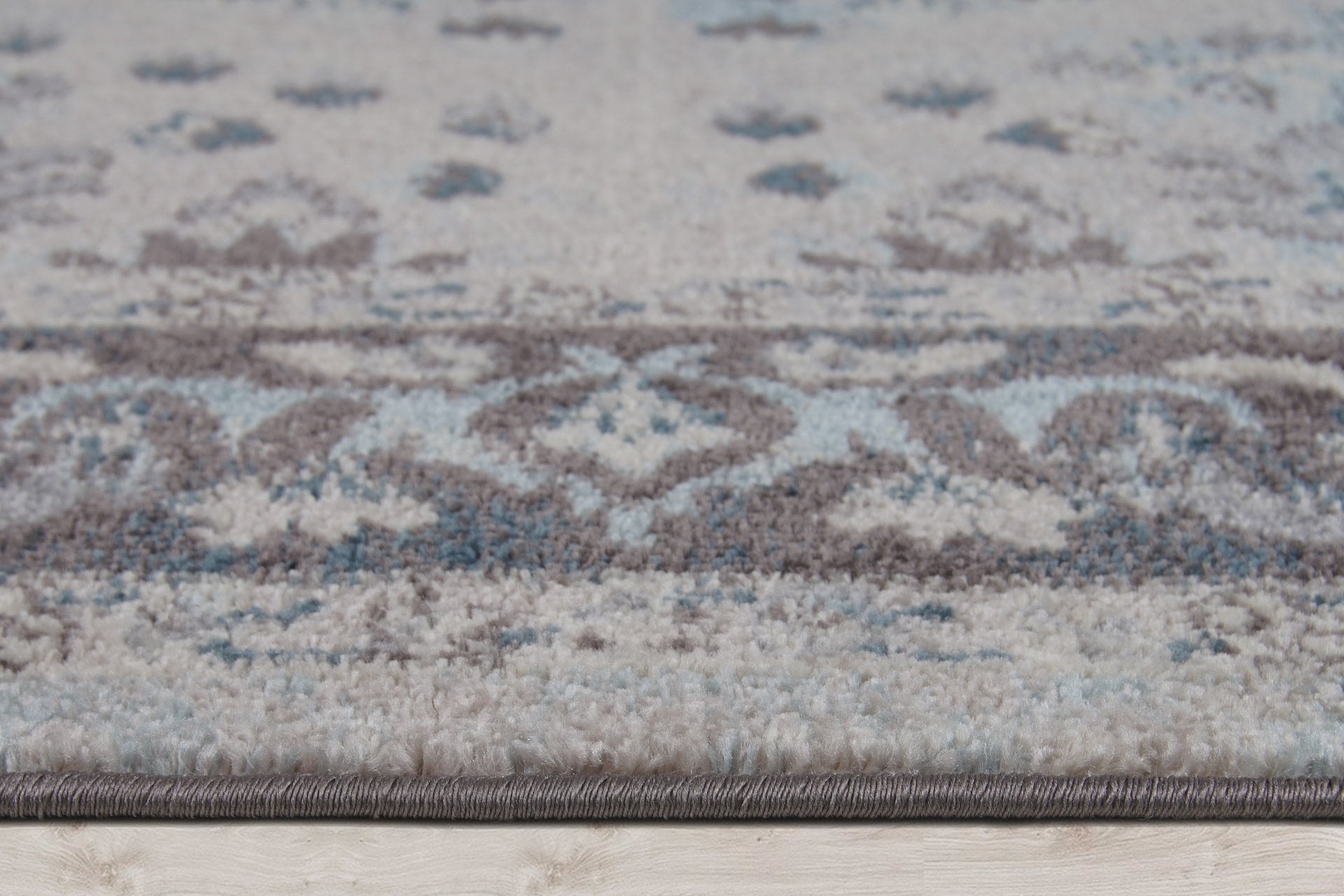 Pasific Cream Brown Blue Bordered Vintage Style Area Rug 2x5 3x10 4x5 6x8 7x10 8x11 9x12 Feet