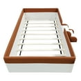 thumbnail image 5 of Harper & Bright Designs Twin Size Upholstered Daybed with Fence, PU Low Floor Bed Frame with Small Stairs for Boys Girls, Brown+White, 5 of 12