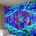 thumbnail image 4 of Tapiz De Luz Negra,Tapiz Hippie Psicodélico Verde, Tapices De Neón De Estética Espiritual,Tapiz Colgante De Arte De Pared-180*150cm, 4 of 5