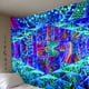 thumbnail image 4 of Tapiz De Luz Negra,Tapiz Hippie Psicodélico Verde, Tapices De Neón De Estética Espiritual,Tapiz Colgante De Arte De Pared-180*150cm, 4 of 5