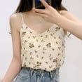 thumbnail image 4 of CKpwisy Womens Chiffon Tank Tops Lightweight Sleeveless V Neck T-shirts Blouses Flowy Elegant Floral Print Vest Casual Loose Fitted Spaghetti Strap Camisoles, 4 of 5