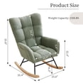 thumbnail image 2 of Moderno teddy rocking chair para nursery - forrado glider con high back, armrests, y side pocket, provides comfort as an accent chair, 2 of 7