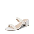 thumbnail image 1 of Sandalia DREAM PAIRS con Dos Tiras y Tacón Grueso 5.7 cm Blanco, 1 of 7