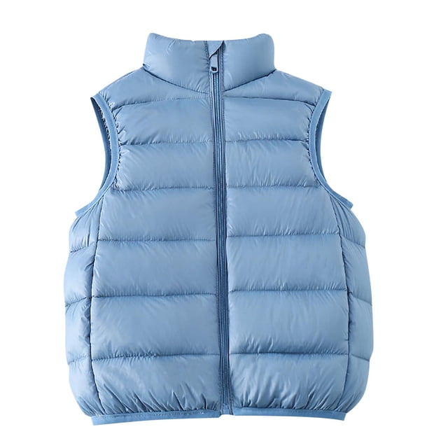 Birdeem Kids Winter Down Jacket, Solid Color Warm Stand Up Collar Camisole Set