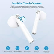 TWS Bluetooth Earphones True Wireless Stereo Earbuds w Mic White K4D for OnePlus 8, 7T, 9, Nord N200 5G N100 N10 5G, Pro, 5G McLaren, 7 Pro, 8T Plus, UW - Orbic Magic 5G - Razer Phone 2