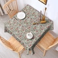 thumbnail image 2 of Gray Christmas Icon Pattern Square Tablecloth,Waterproof Square Table Cover,Wipeable Spillproof Washable Table Cover for Home Kitchen Party Decor 60"x60"(152x152cm), 2 of 6