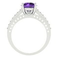 thumbnail image 4 of 2.21ct round cut purple natural amethyst 14k white gold Bridal Wedding Engagement Promise Anniversary Ring for Women size 9.5, 4 of 7