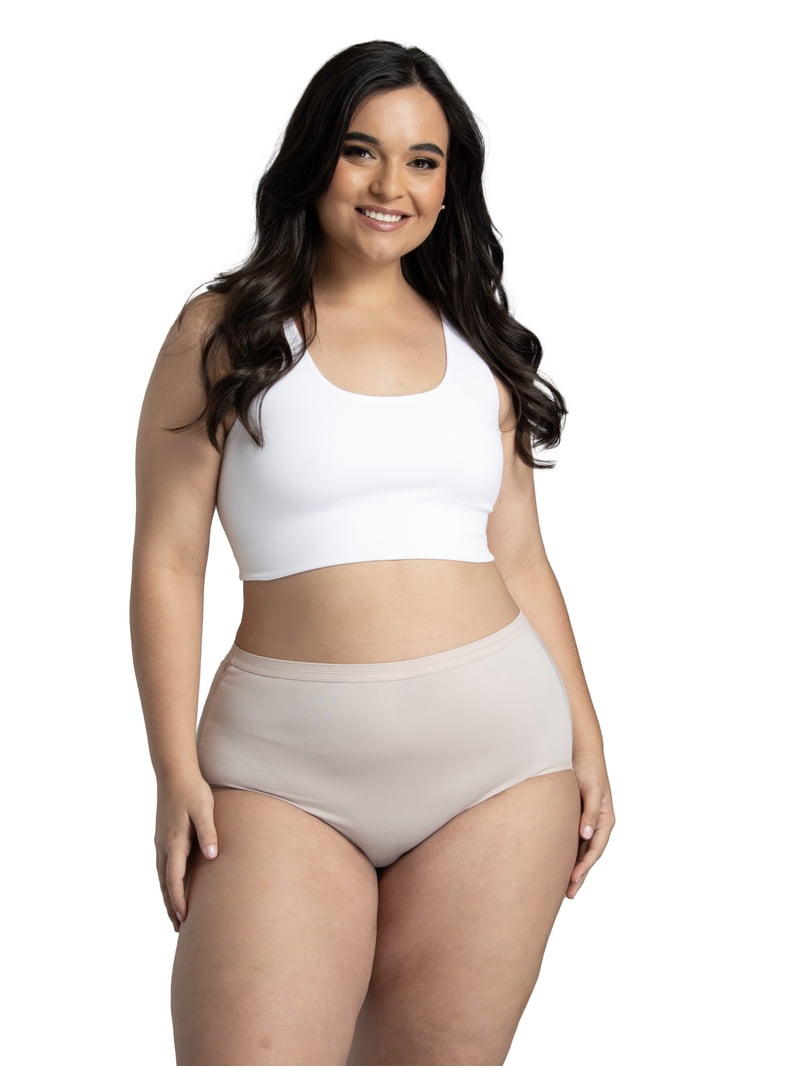 Fruit of the Loom Women's Plus Size Microfiber Brief Underwear, 6