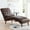 Dark Brown, variant on Upholstered Chaise With Cushioning, Dark Brown, Wood And Foam Build Lounging , Genuine Cotton Fill, Constructing System