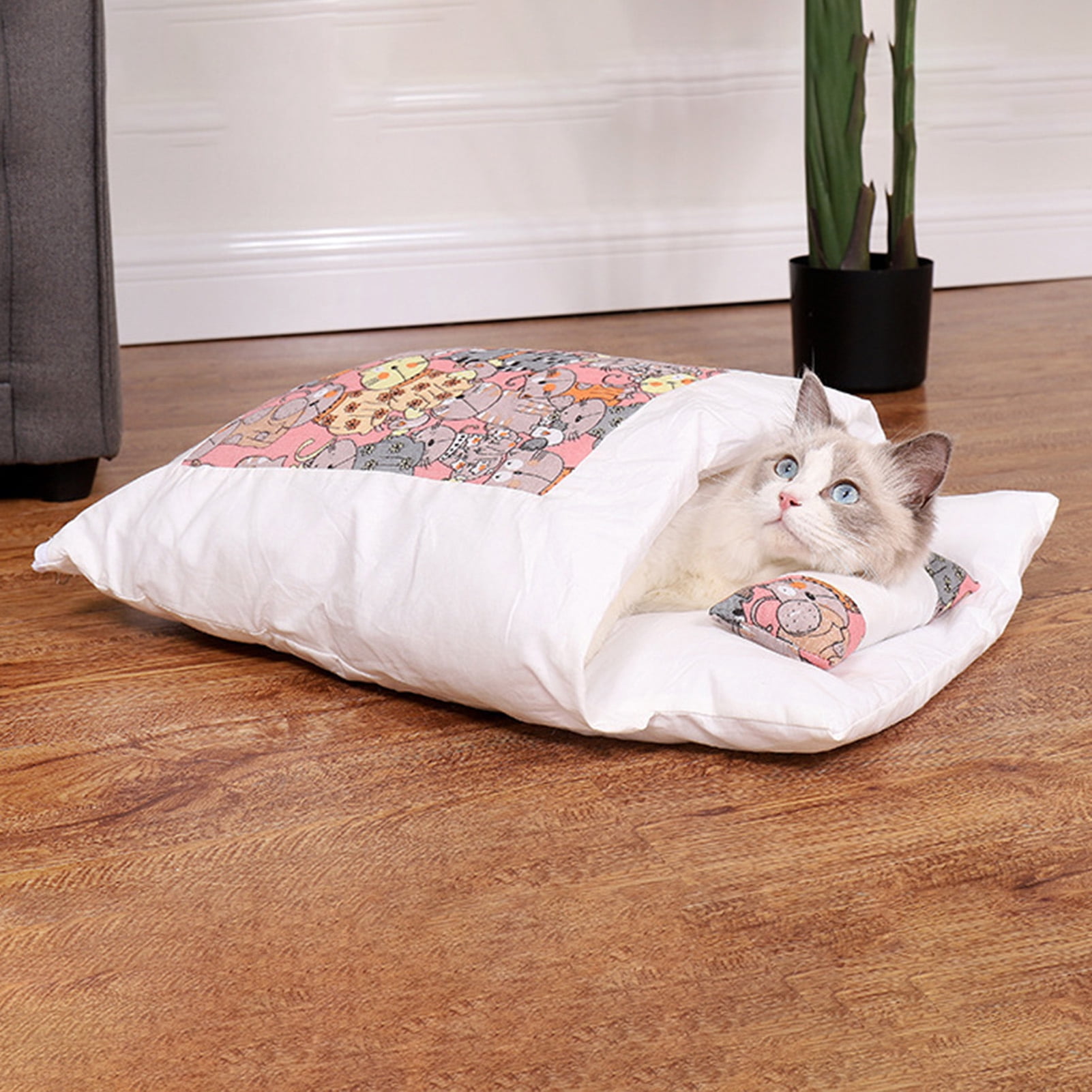 TC-062 Gato caliente en invierno Casa de cama suave interior