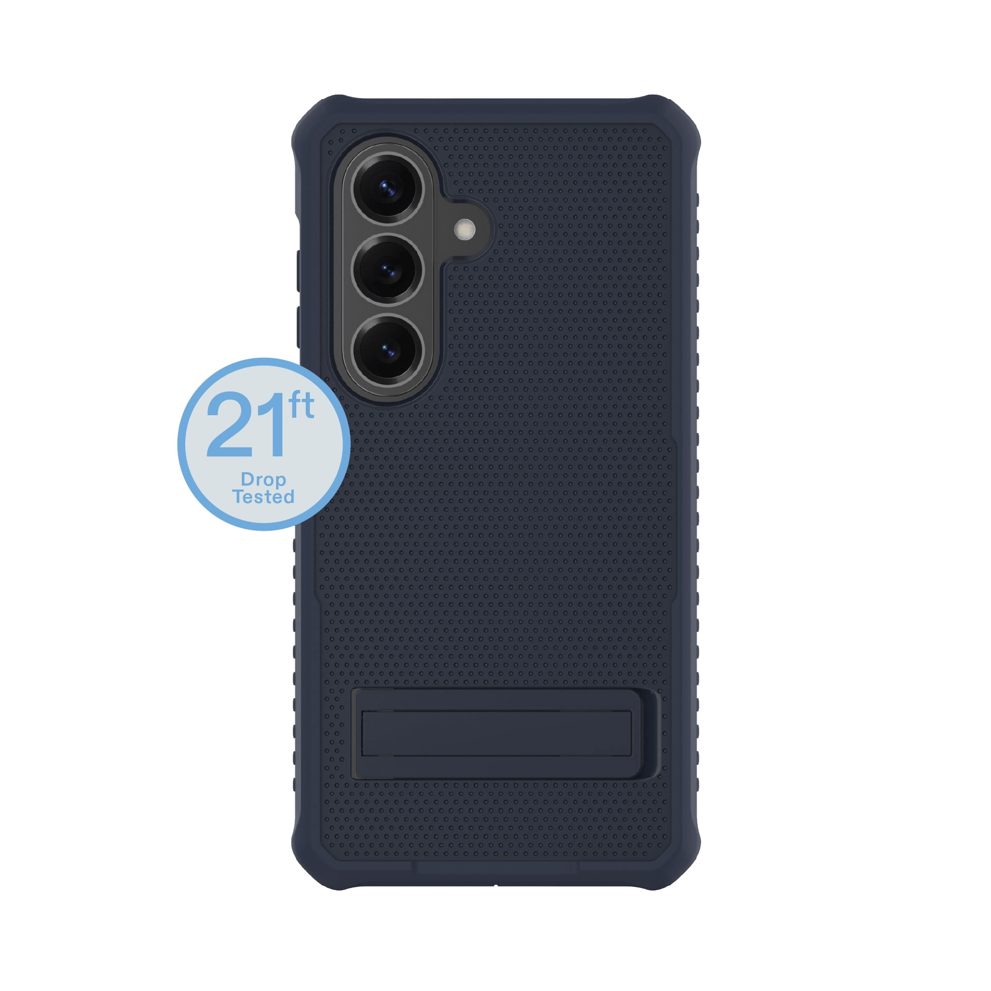 onn Magnetic Compatible Rugged Phone Case with Kickstand for Samsung Galaxy S26 - Navy Blue