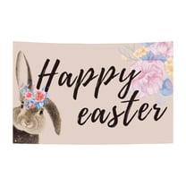 hulanddfd Spring Easter Garden Photography Backdrop, Rabbits Eggs Background 70.9"x45.3" Vinyl Outdoor Hanging Banner Party Photo Prop for Easter Party Family Gathering Photography Studios