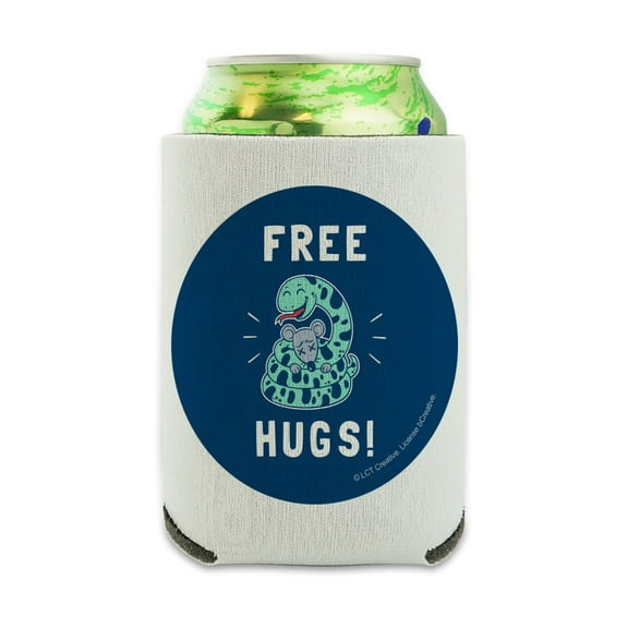 Free Hugs Boa Constrictor Snake Funny Humor Can Cooler - Drink Sleeve Hugger Collapsible Insulator - Beverage Insulated Holder