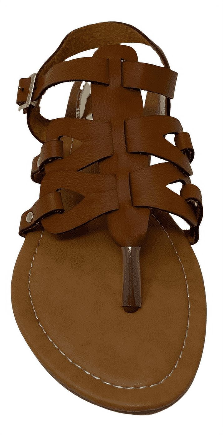 Victoria K Women's Gladiator Style Multi Loops With Double Crossover Sandals