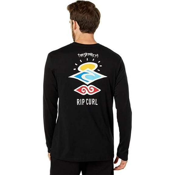 Rip Curl BLACK Men's "The Search" Icon Long Sleeve Tee 2XL