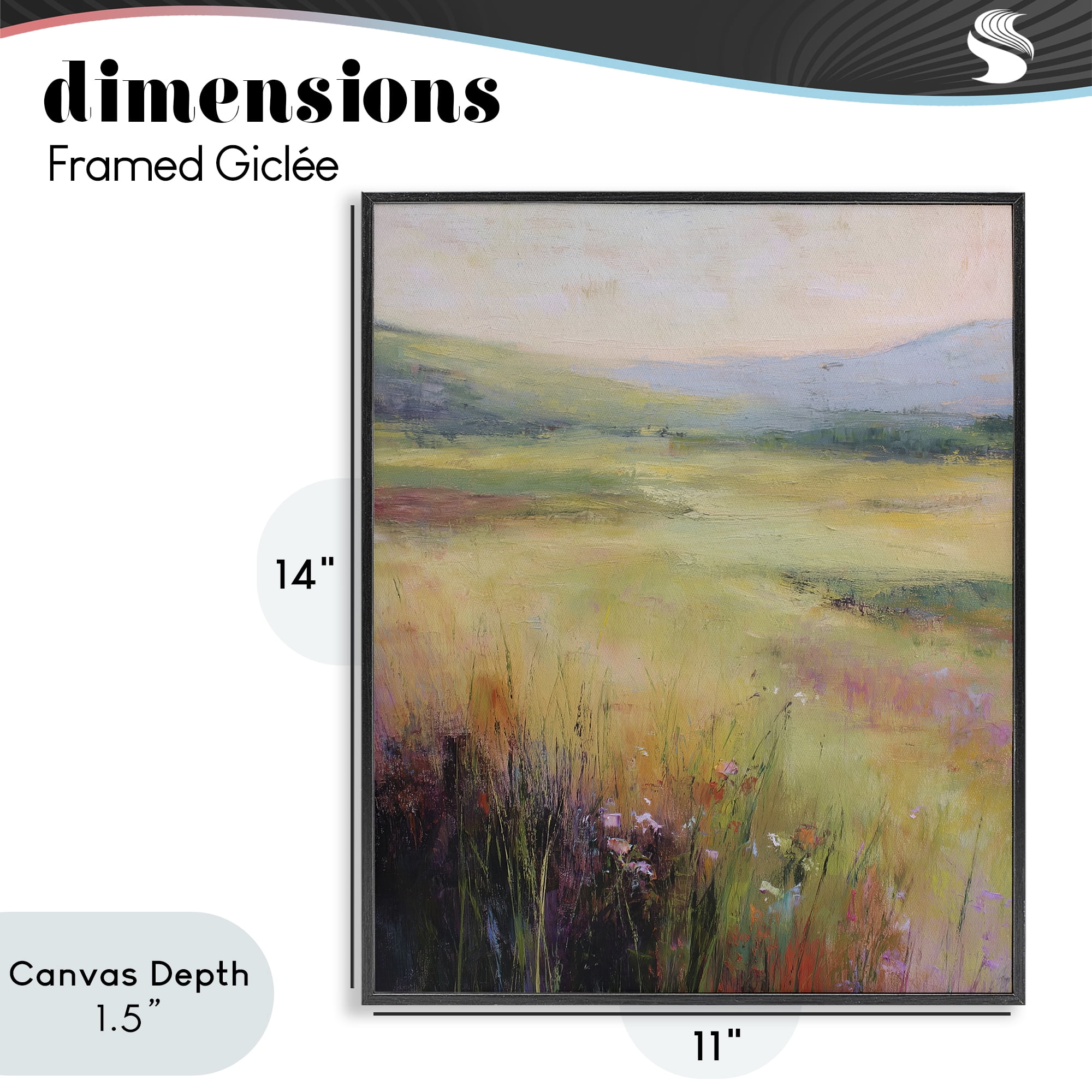 Stupell Industries Green Valley View Black Framed Giclee Art, design by Svetlana Aleynikova