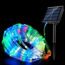 Merkaren Solar Rope Lights 33Ft 100 LEDs Solar Rope Lights Outdoor Waterproof Led Multicolor Fairy Lights for Outside Fence Yard Christmas Decor Landscape Lighting