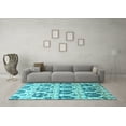 thumbnail image 3 of Ahgly Company Indoor Square Abstract Light Blue Contemporary Area Rugs, 7' Square, 3 of 4